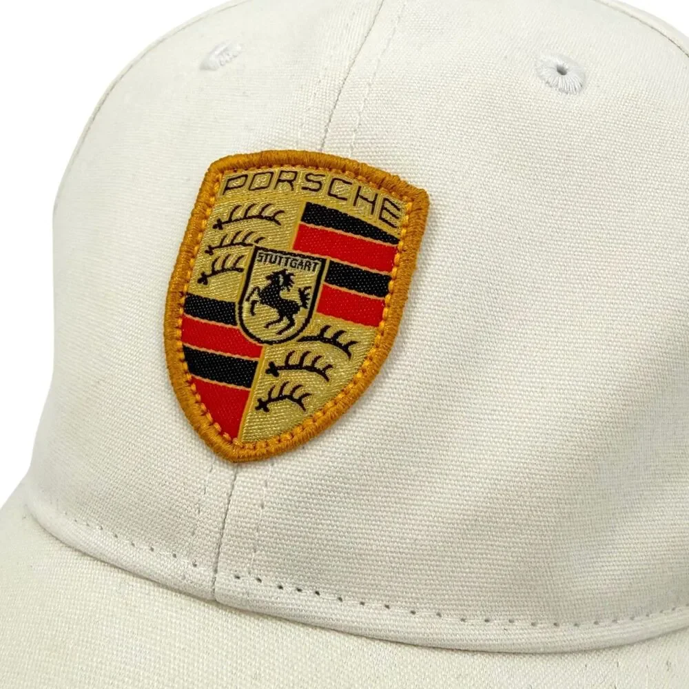 NWT Porsche Crest Adjustable Essential Baseball Cap Cream
